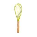 Ciroa Miniamo Brights Lime Silicone Whisk with Wooden Handle