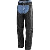 RIVER ROAD DISTRESSED MENS LEATHER MOTORCYCLE CHAPS