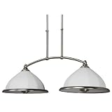 American Fluorescent FAP218SNSCT Faceted Blown, 2 Light, Glass Pendant, Satin Nickel
