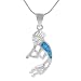 Tressa Sterling Silver Kokopelli with CZ and Blue Opal Necklace