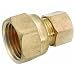 Anderson Metals 50066 Brass Compression Tube Fitting, 5/8" Tube OD x 1/2" Female Pipe