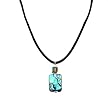 Necklace - N1 - Genuine Abalone Shell and Fire Polished Glass ~ Rectangle (1/2" Diameter)