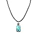 Necklace - N1 - Genuine Abalone Shell and Fire Polished Glass ~ Rectangle (1/2" Diameter)