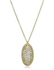 Dana Kellin Small Encrusted Crystal Oval Mosaic Pendant Necklace