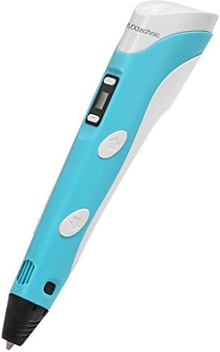 MXtechinc 3D Pen 1.75mm ABS/PLA Led Screen Adjustable Filament Smart 3D Printing Pen Drawing Pen 3D Free Filament For Kids Christmas Birthday Gift (3D Pen Generation 2 (Blue))