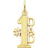 10K Yellow Gold #1 Dad Charm Diamond Cut
