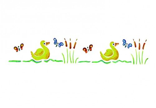 Home Design B486 - Motiv-Schablone, selbstklebend Enten 11 x 70 cm