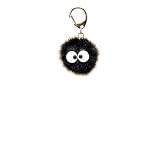 1.5 tall black dust ball keychain