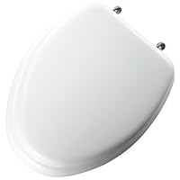 Mayfair 113CP Soft Toilet Seat with Chrome Hinges, Elongated, White Vinyl