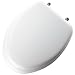 Mayfair 113CP Soft Toilet Seat with Chrome Hinges, Elongated, White Vinyl