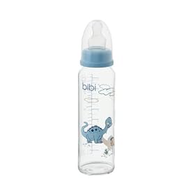 bibi set of 2 glass bottles, blue, 240ml