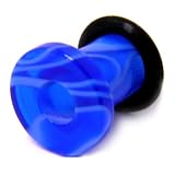 3/8 BLUE Acrylic MARBLE Expander Plug