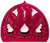 Old Dutch Enameled Cast Iron Red Rooster Napkin Holder 053SR