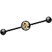 Body Candy Black Anodized Stainless Steel Red Rose Skeleton Cameo Industrial Barbell 14 Gauge 37mm