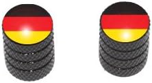 German Flag - BMW Motorcycle Bike Bicycle - Tire Rim Schrader Valve Stem Caps - Black