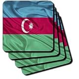 Azerbaijan Flag - Set Of 8 Ceramic Tile Coasters