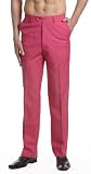 Concitor Men's Dress Pants Slacks Flat Front Trousers 34 Hot Pink