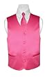 BOY'S Solid HOT PINK FUCHSIA Color Dress Vest NeckTie Set