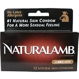 Naturalamb Natural Skin Condoms, Lubricated, 12 condoms