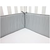 American Baby Company 100% Cotton Percale PORTABLE/MINI Crib Bumper, Gray (NOT FOR CRIB) (Discontinued by Manufacturer)
