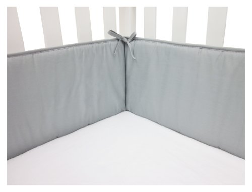 American Baby Company 100% Cotton Percale PORTABLE/MINI Crib Bumper, Gray