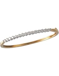 2 1/8 CT TW 14K Yellow/White Gold Two Tone Diamond Bangle Bracelet