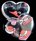 Red Hat Dazzle Design - Hand Painted - Heart Shaped Box - 2 pieces - 4.5 inch diameter Red Hat Dazzle Design - Hand Painted - Heart Shaped Box - 2 piec