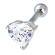 925 Sterling Silver Clear Cubic Ziconia Heart Nose Bone