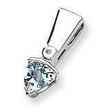 Blue Topaz and Diamond Sterling Silver Slide on 16 Cubetto 3mm Chain