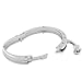 Fashion Alloy White CZ Silver-Tone Handcuff Mens Bracelet