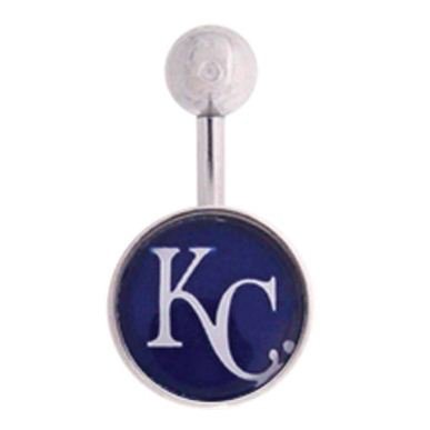 Kansas City Royals 316L Stainless Steel Belly Ring - 14G - 3/8 Inch Bar Length - Sold Individually