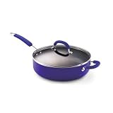 Rachael Ray Porcelain Enamel Nonstick 6-Quart Deep Saute Pan, Blue