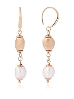 Perlaviva Pendientes Cultured Pearl Baroque Nugget Drop Rosado / Blanco