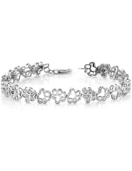 Jewelplus Tender Voices Animal Paw Prints Bracelet Sterling Silver Bracelet