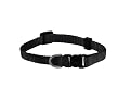 Small Solid Adjustable Pet Collar with EZ Snap Buckle, Black