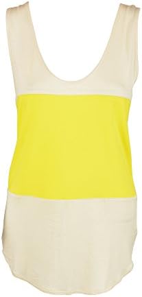 Karina Grimaldi Womens Yellow Ivory Nava Colorblock Knit Tank Top M