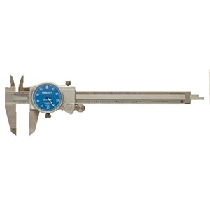 Click here to buy Mitutoyo 505-675-51, Dial Caliper, 0 - 6 X .001, .100 per Rev., Blue Face by Mitutoyo.