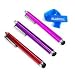 Bluecell 3 Pack of Purple Red Pink Stylus Universal Touch Screen Pen for Ipad 2 Ipod Iphone 4,4S,Kindle Fire,3g 3gs, Motorola Xoom, Samsung Galaxy Tab 8.9 10.1, Blackberry Playbook HTC Flyer Tablet + Bluecell Cable Tie
