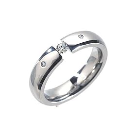 Pinnacle Diamond Titanium Tension Set Ring