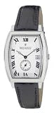 Dreyfuss and Co DGS00013-21 Mens Light Silver Stamped Dial Black Leather Strap Watch