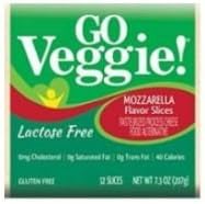 GO Veggie Lactose Free Sliced Mozzarella Cheese, 7.3 Ounce -- 12 per case.