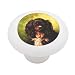 Tri Colored Toy Spaniel by Benno Decorative High Gloss Ceramic Drawer Knob