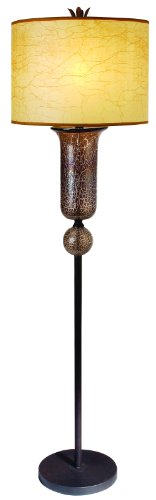 Trend Lighting TF6229 Marquis 1-Light Floor Lamp, Antique Bronze Finish with Bronze Terra Glass Accent and Antique Marble Parchment Shade On Sale