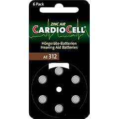 6x CardioCell AE312, ZL 312, H�rger�te-Batterie, Zink-Luft
