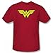 Wonder Woman Classic Logo Symbol Tee (Extra Large, Red)