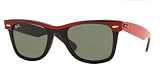 RAY BAN 2143 WAYFARER II 955 TOP RED ON BLACK PLASTIC SUNGLASSES by