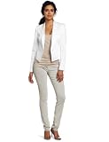 AK Anne Klein Women's 1 Button Buckle Detail Jacket