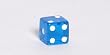 16mm d6 Blue Translucent Square Edge Dice with Pips