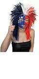 DELUXE USA PATRIOTIC SPORTS FAN FOOTBALL SOCCER TEAM WIG - RED WHITE AND BLUE COLORS