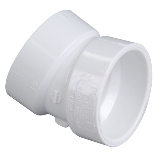 NIBCO 4808 Series PVC DWV Pipe Fitting, 22.5 Degree Elbow, 2